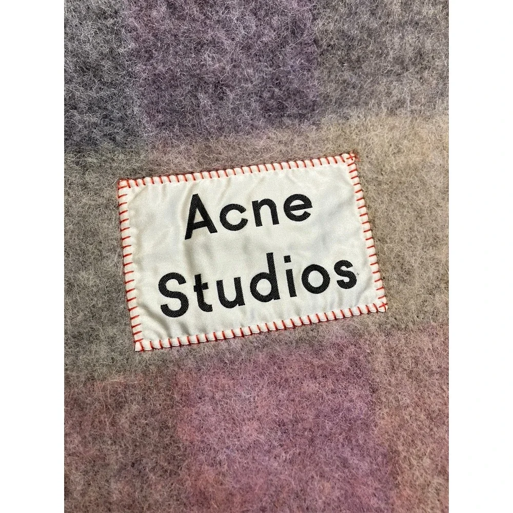 Acne Pink and Gray Striped Scarf - Picture 2 of 10